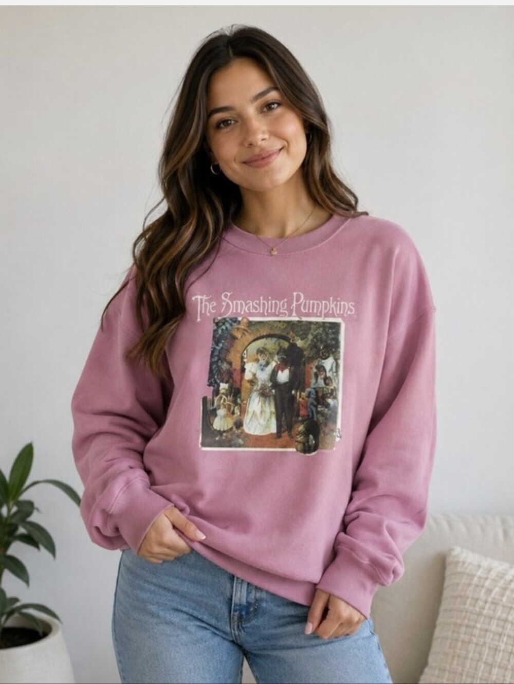 The Smashing Pumpkins Pink Graphic Sweatshirt